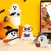 Cute Wooden Ghost Signs Halloween Indoor Tiered Tray Decor Ghost Theme Tabletop Centerpiece for Party Home Kitchen Shelf Decor