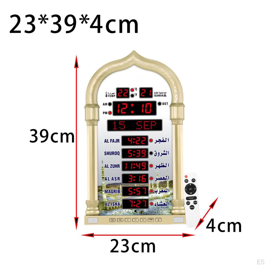 Азан часы мечеть Рамадан молитвенный календарь домашний декор светодиодный