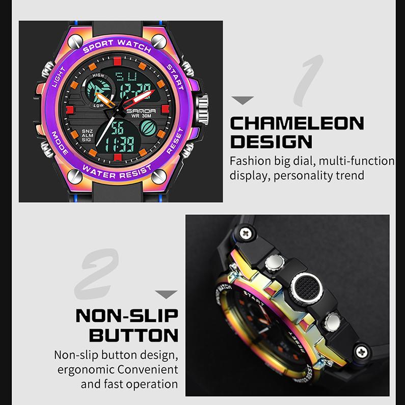 New Product SANDA Cool Trend Special Forces Watch Men's Waterproof Luminous Magic Sports Electronic Watch