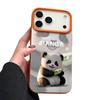 Милый Чехол с Рисунком Панды для iPhone 17 Pro Max Funda iPhone 16 Pro Max 15 14 13 12 11 Air 16E Силиконовый Чехол с Текстурой Кожи