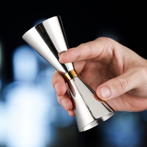 YUXIKIS Measuring Cup, Jigger Cup, Graduated Cocktail Measuring Cup, Whiskey Measurer, 304 Stainless Steel Thick Double Head One-Piece Set (25-50ML, G