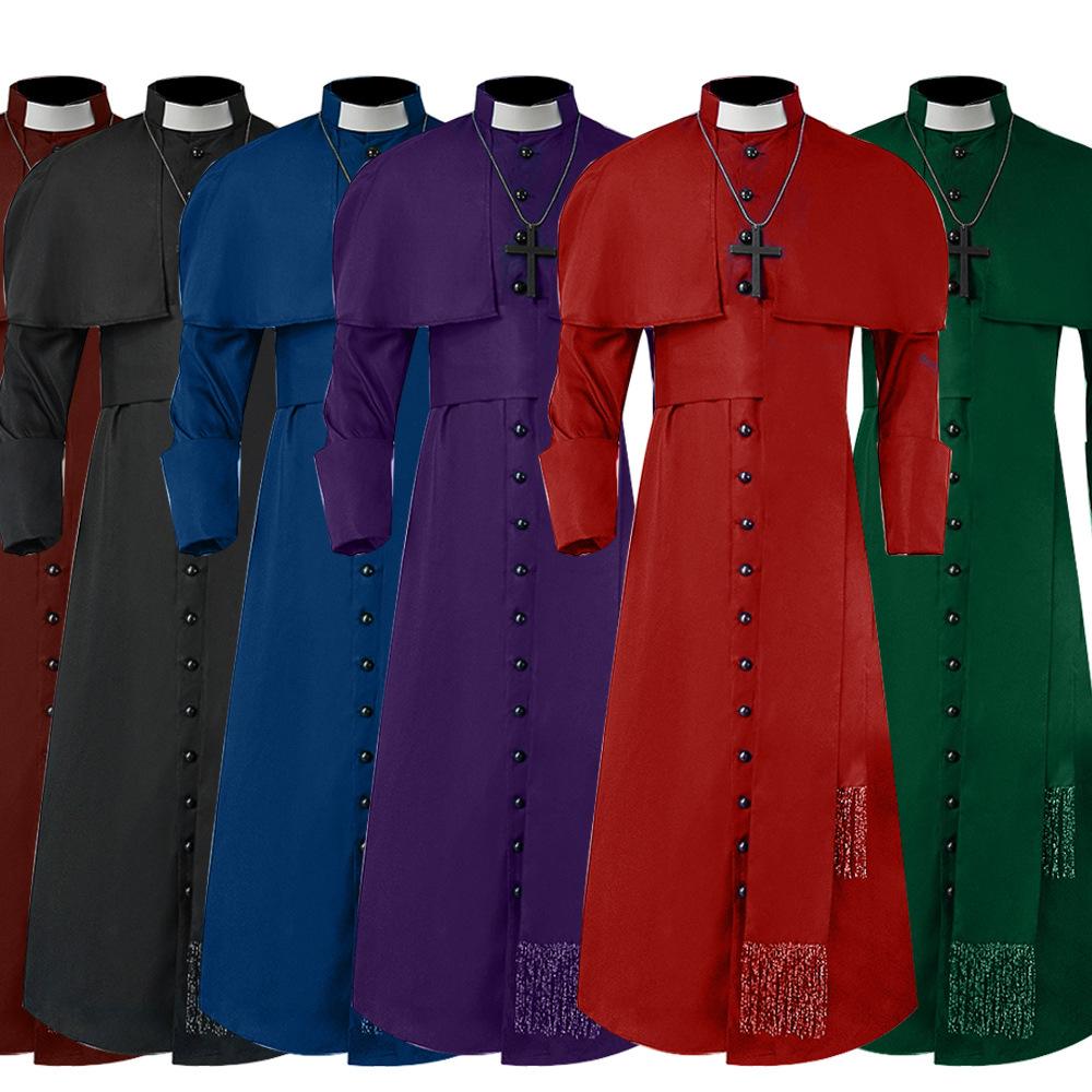 Men's Church Father Clergy Robe Priest Costume for Halloween MDEC-003