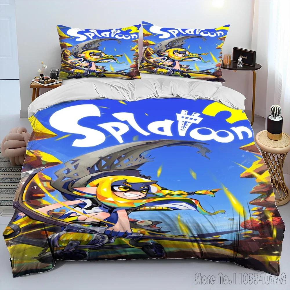 S-Splatoon Игра Геймер Мультяшный Комплект Пододеяльника HD Чехол на Одеяло для Детской Постельное Белье Постельные Принадлежности Декор Спальни