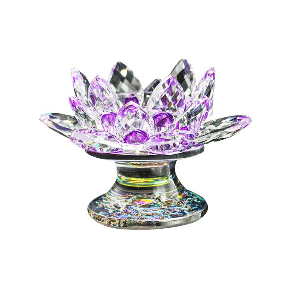 Цветок лотоса Кварцевый кристалл лотоса Многоцветный Чистый лотос Подсвечник Высокие ноги Высокие ноги Статуэтки лотоса