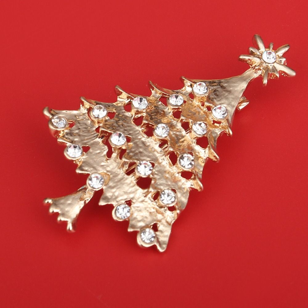 Santa Claus Christmas Brooch Badge Christmas Tree Brooch Mini Enamel Rhinestone Brooches Gift