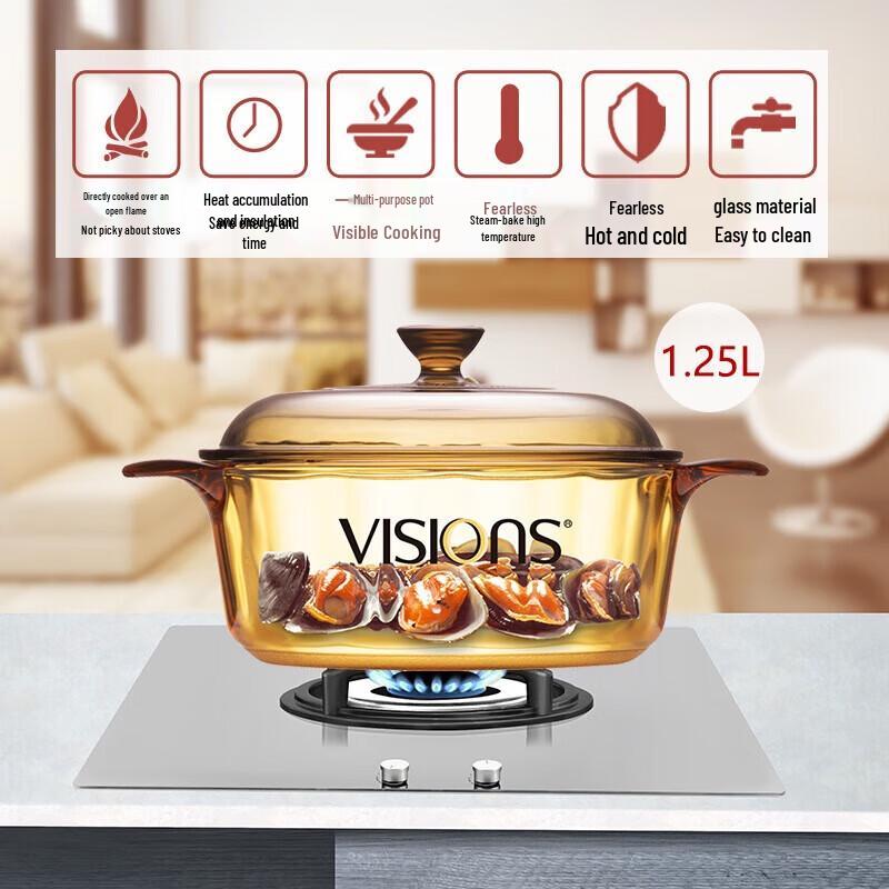 VISIONS 1.25L Crystal Clear Glass Pot