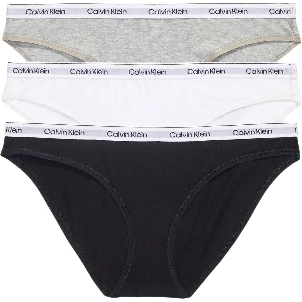 Calvin Klein Color Block Letter Jacquard Comfortable Triangle Underwear 3-Pack Women Underwear QD5207-900