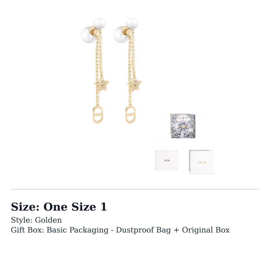 DIOR Metal, Faux Crystal, Resin Earrings Women's E1270TRICY-D301