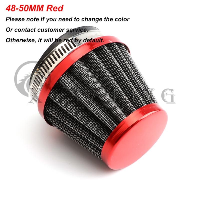 Motorcycle 35mm 38mm 42mm 45mm 48mm Mushroom Head Air Filter Cleaner Intake Pipe Modified Scooter Pit Dirt Bike ATV Universal