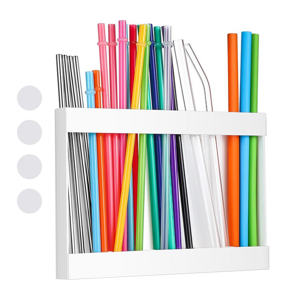 Acrylic Straw Display Stand Countertop Straw Rack Transparent Acrylic Straw Holder with Reusable Tumbler Organizer