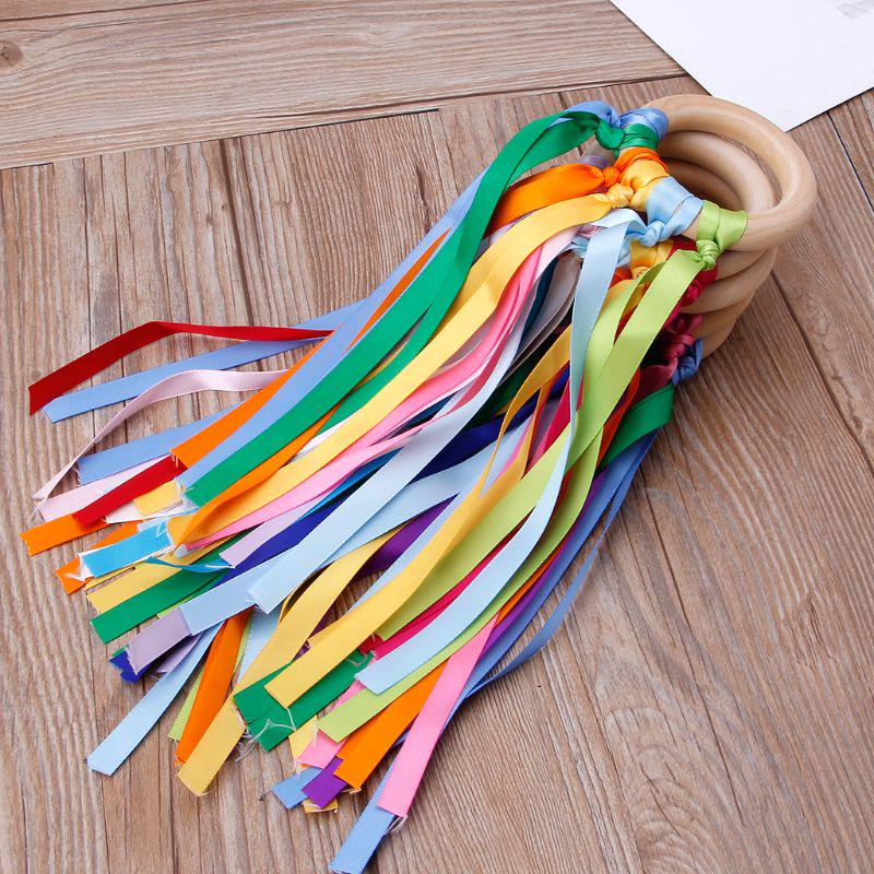 50Cm Montessori Style Sensory Toy Bpa-Free Non-Toxic Baby Ribbon Ring Newborns Upwards Develop Colour Recognition Sensory Toy
