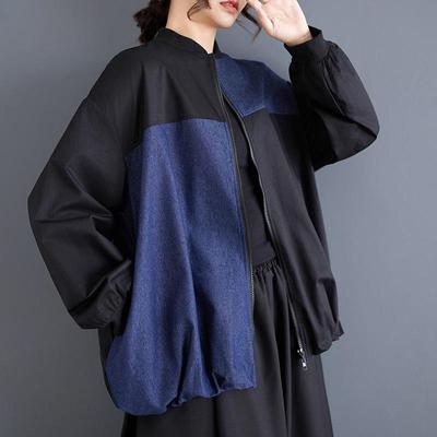 Длинный рукав большого размера Винтаж Пэчворк повседневная свободная куртка Осень Весна Пальто для женщин Верхняя одежда