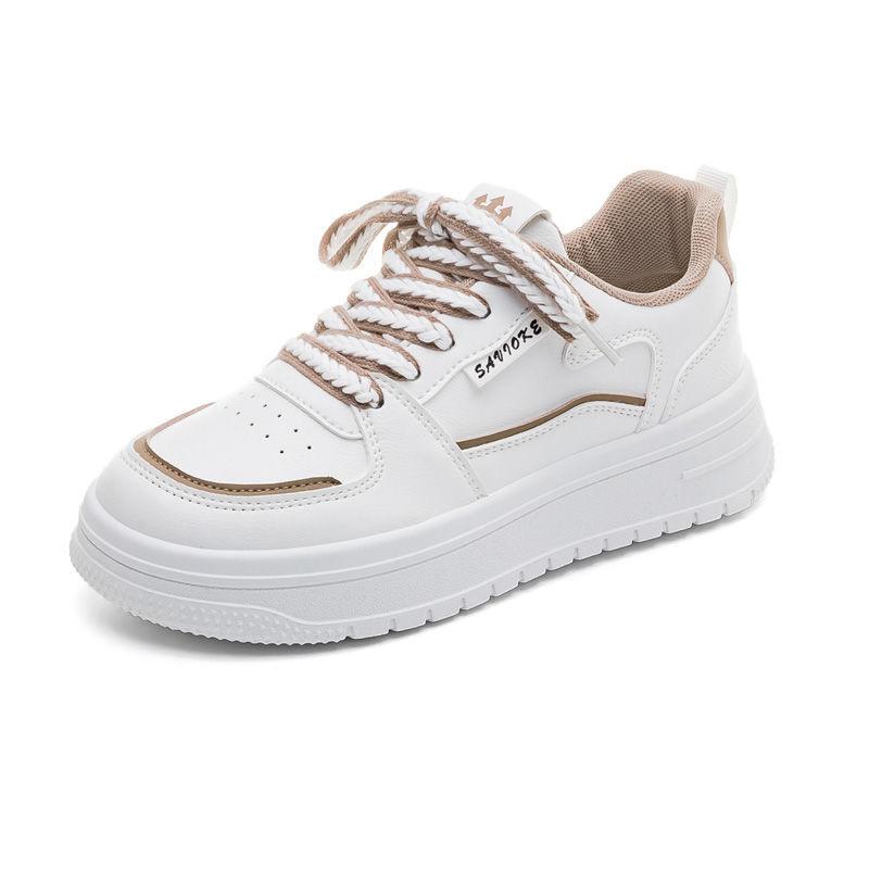 Platform White Shoes Women's Spring and Autumn Ins Fashion Hight Increasing Board Shoes New Minority All-Match Running Leisure Sneaker