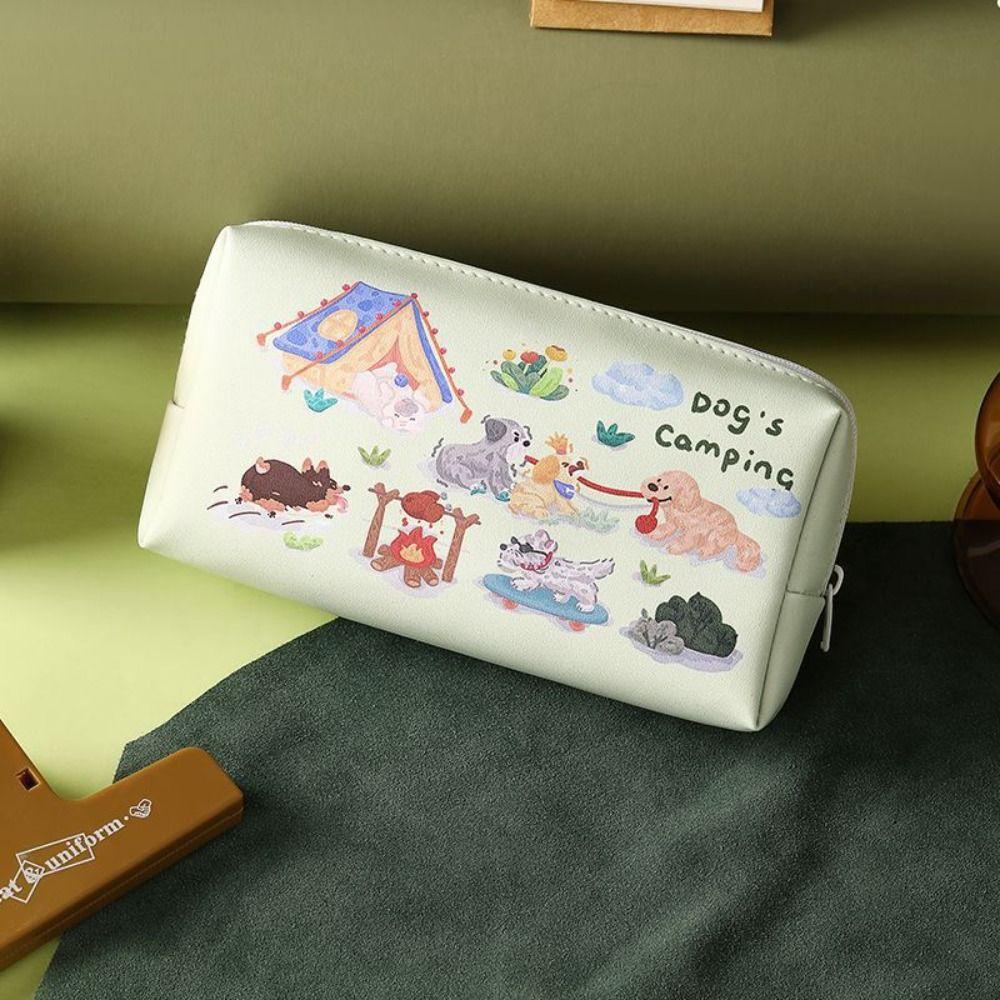 Сумка для карандашей с изображением животных на молнии, кошек, собак, канцелярских принадлежностей, сумка для ручек для щенков и студентов