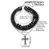 Dark Style Acrylic Beaded Necklace with Cross Pendant - All-Match European and American Fashion for Women