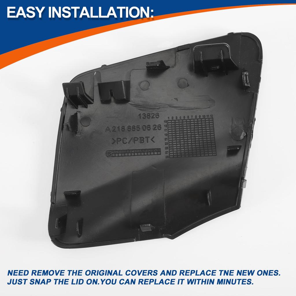 ACROPIX Front Car Bumper Toe Hook for Mercedes and Benz CLS W218 and CLS550 Part 1 Piece Cover, Unpainted, 2015-2018, Number A2188850626,