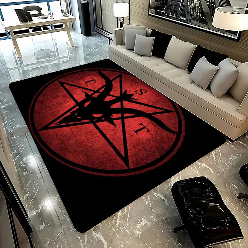 3D HD Printing Mysterious Goat Theme Rug,Carpet for Living Room Bedroom Sofa Doormat Decor,Kid Game Non-slip Floor Mat Alfombra