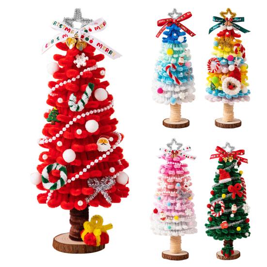 DIY Christmas Tree Kit with Light String Festive Desktop Decoration Warm Christmas Atmosphere Light New Year Gift Christmas Decor
