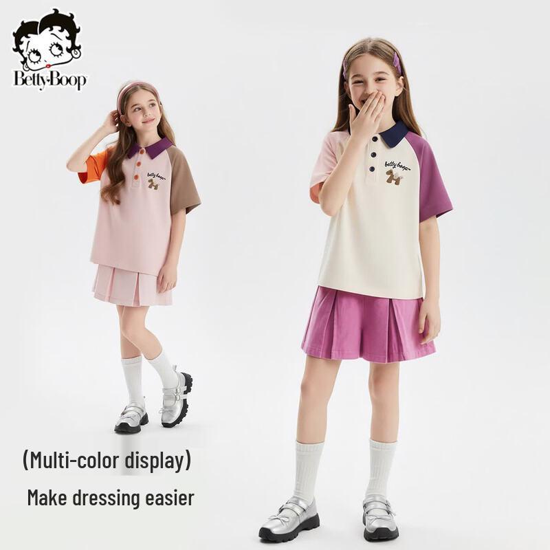 Beity Girls' Ice Cotton Polo Short-Sleeve T-Shirt