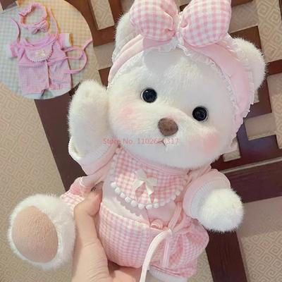 Одежда для плюшевых кукол 30 см, кавайная одежда для плюшевых медведей, мягкий медведь, белый, коричневый, удобный, милый, аниме-декор, умиротворяющая игрушка для девочек и детей