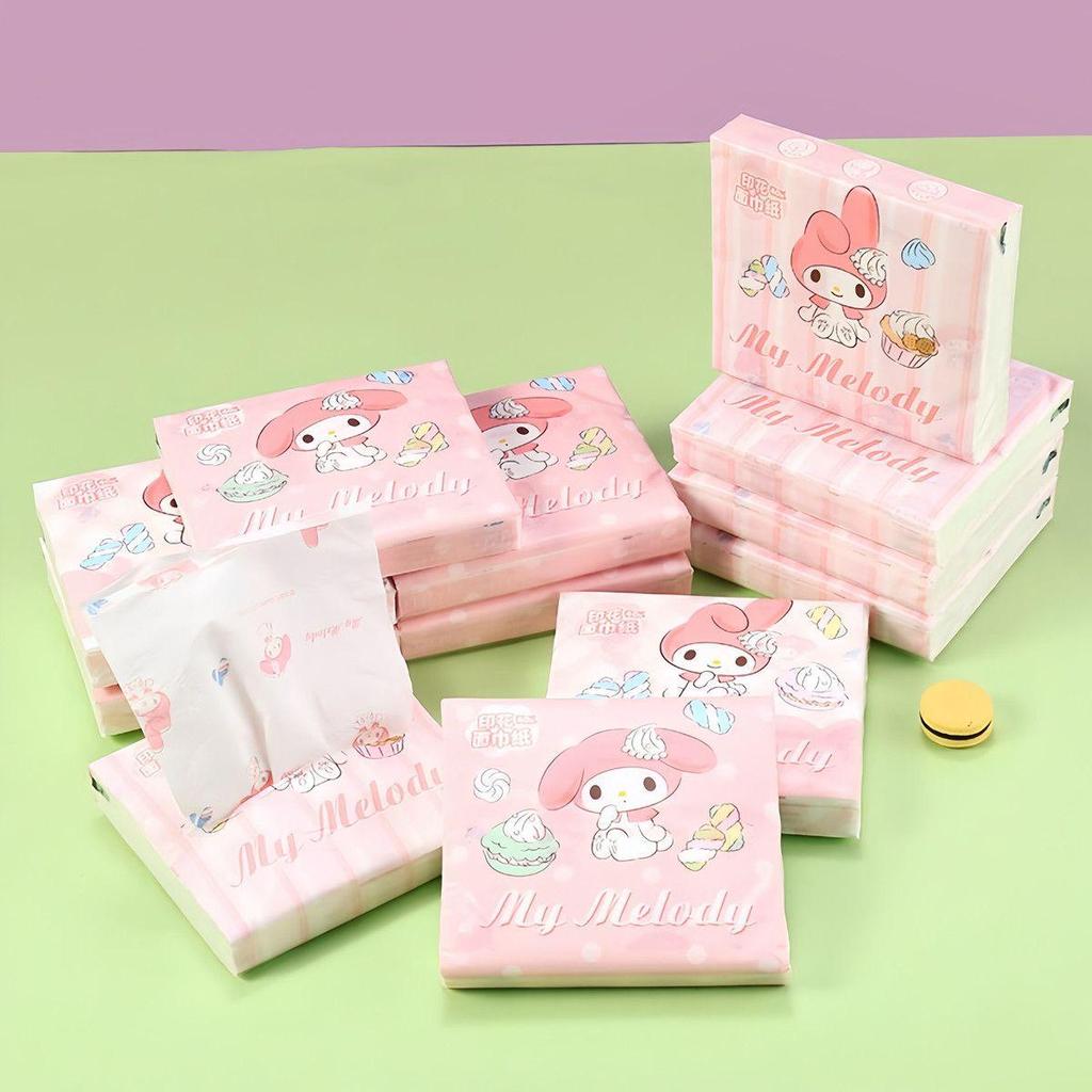 Салфетки для лица с принтом Hello Kitty - Портативный маленький набор в сумке