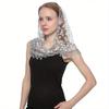 Women Triangle Scarf for Church Prayer Shawl Embroidered Lace Veil Floral Headcovering Tassel Veils Mantillas for the Church's