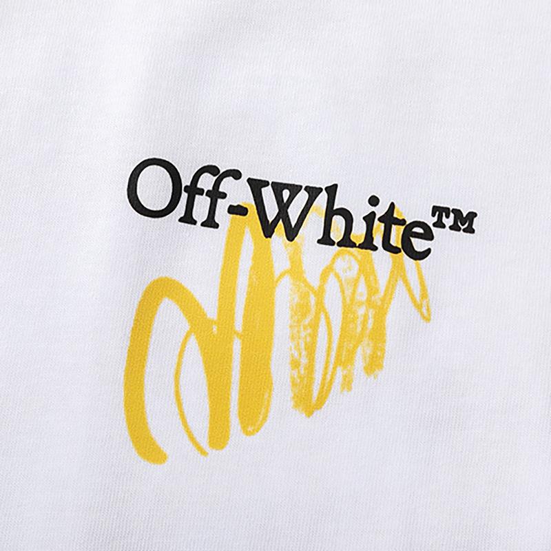 9065 Off-White Весна/Лето 2026 Новые Мужские и Женские Футболки с Капюшоном, Коротким Рукавом, Круглым Вырезом, Узором из Граффити, Букв и Стрелок