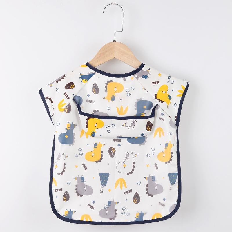 Baby Smock Bibs Waterproof Long Sleeve Eating Feeding Art Apron Newborn Toddler Burp Cloths Fit 0-3 Years