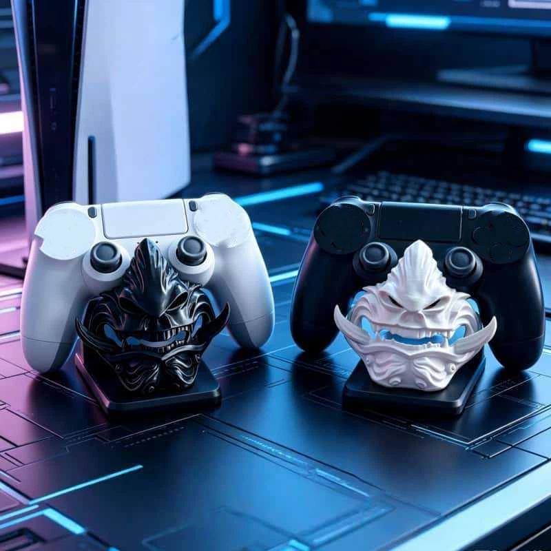 3D-печатная подставка для игрового контроллера, дизайн в виде маски самурая Они, настольный держатель для геймпадов Switch Pro