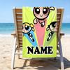 1pc The Powerpuff Girls9 Beach Towel with Custom Name, Beach/Swimming/Bath/Picnic/Camping Towel, Suitable for Seaside Beaches