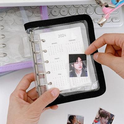 Портативный фотоальбом на молнии с 5 отверстиями из ПВХ, папка для фотокарточек, с отрывными листами, для сбора записей, дневника для девочек