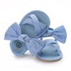 Summer Newborn Baby Girls Bow Sandals Casual Soft Crib Shoes Toddler Infant First Walker Anti Slip Cros Straip Shoes 0-18M