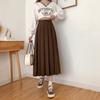 Длинная плиссированная юбка, летняя корейская мода, однотонная юбка-миди с высокой талией, элегантная трапециевидная модная уличная одежда, плиссированные юбки