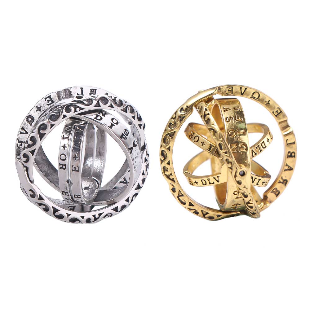 Retro Style Astronomical Ball Ring Universe Sphere Astronomy Ball Rings Jewelry Gift