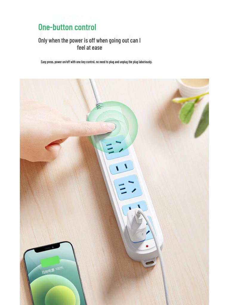 Multi-Use Bull Power Strip with Cord, Multi-Hole, 3C Certified