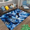 Anime Blue Lightning Dragon Design Carpet for Bedroom and Living Room Rug Suitable for use as an anti-slip for living room bedroom sofas