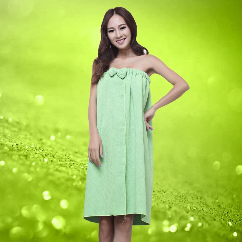 Extra Thick Strapless Bow Bathrobe & Wearable Towel