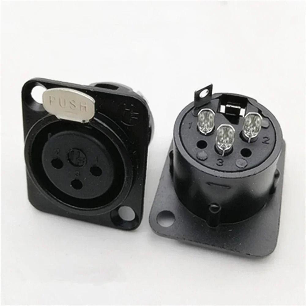 1Pcs Alloy Plastic 3Pin XLR Connector Gold Plated Microphone Plug Stage Microphone Use