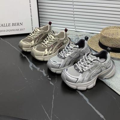 Летне-осенние новые модные кроссовки на толстой подошве для женщин, сетчатые, легкие, повседневные, спортивные, женские, трендовые