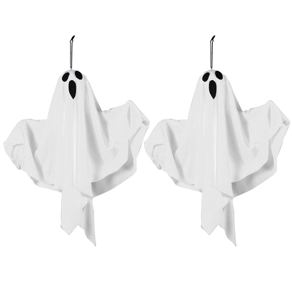 Halloween Glowing White Ghost Waterproof LED Door Hanging Ghosts Horror Props for Halloween Garden Home Room Decoration