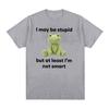 Я могу быть глупым, но, по крайней мере, я не умный лягушка, забавные футболки с мемами, мужские и женские повседневные модные хлопковые футболки большого размера с круглым вырезом, топы