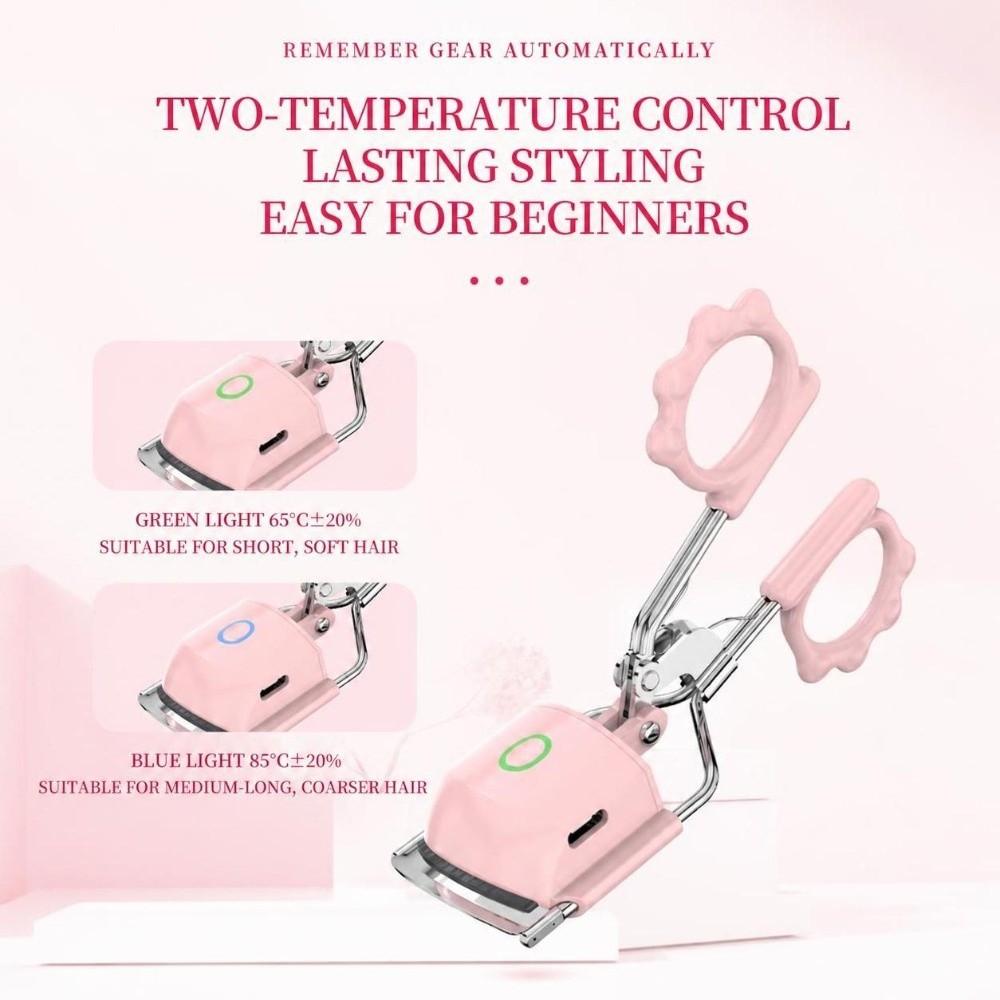 Portable Heated Eyelash Curler 2 Temperature Modes Eyelash Curling Tool Daily Makeup Styling