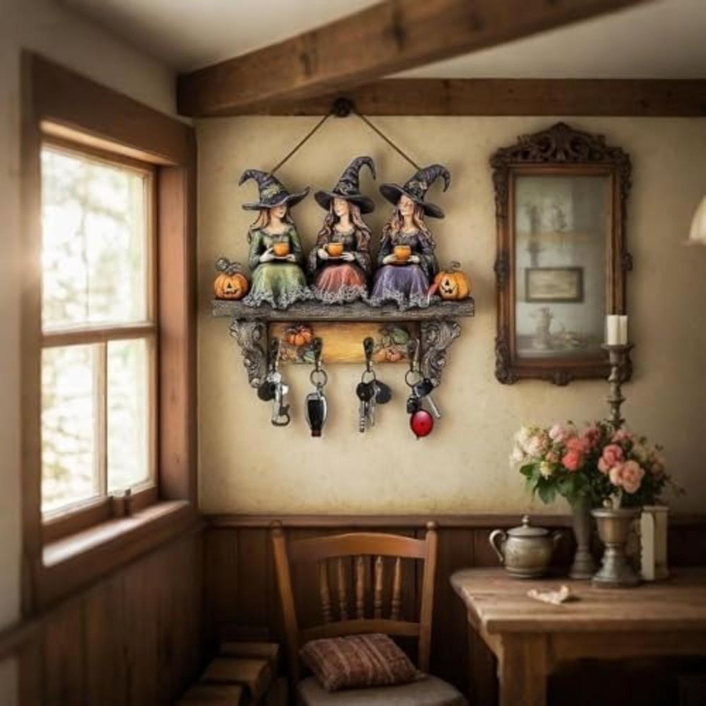 Rustic Style Key Rack Flat 2D Keys Storage Holder Practical Key Organizer Halloween Decoration