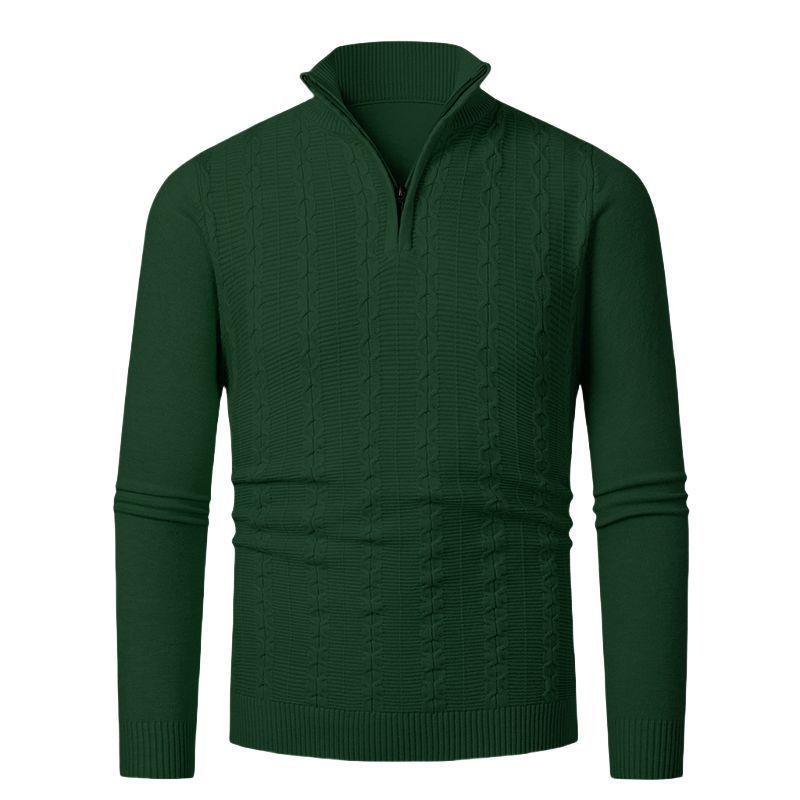 Men S Half Zip Turtleneck Knit Sweater Casual Autumn Winter Pullover