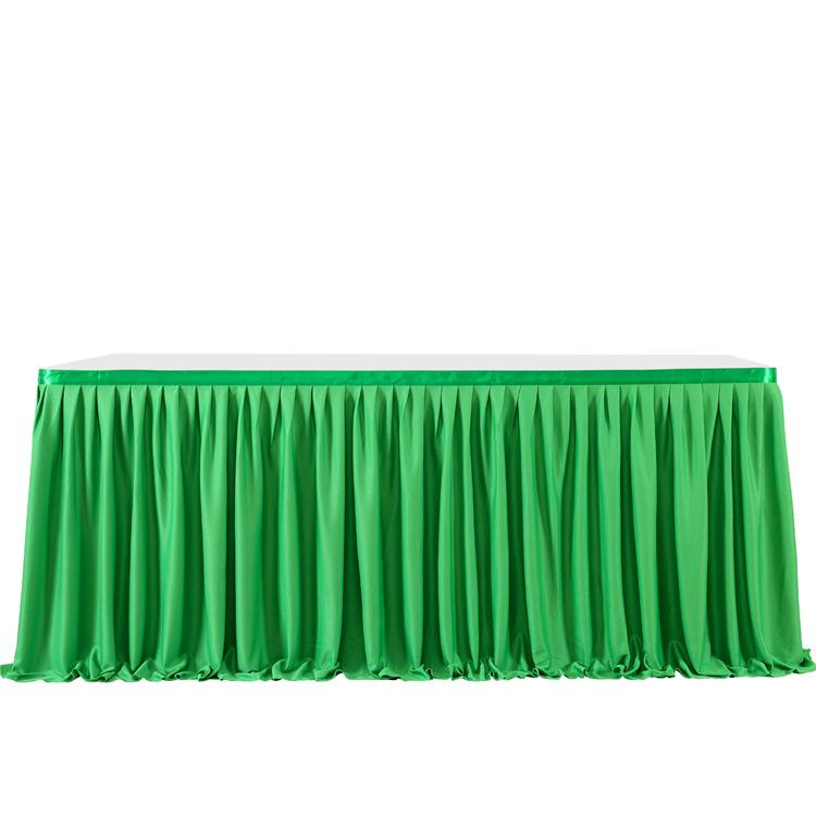 Party Solid Color Table Skirt Birthday Pleated Dessert Tablecloth Cover Wedding Festive Table Skirt Home Ruffle Edge Table Skirt