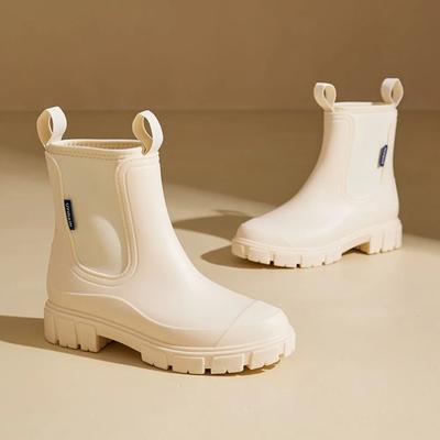 Зимние женские ботинки Хлопковые утепленные женские дождевые ботинки Подошва Дождевые ботинки Женские Износостойкие Водонепроницаемые Нескользящие Резиновые ботинки
