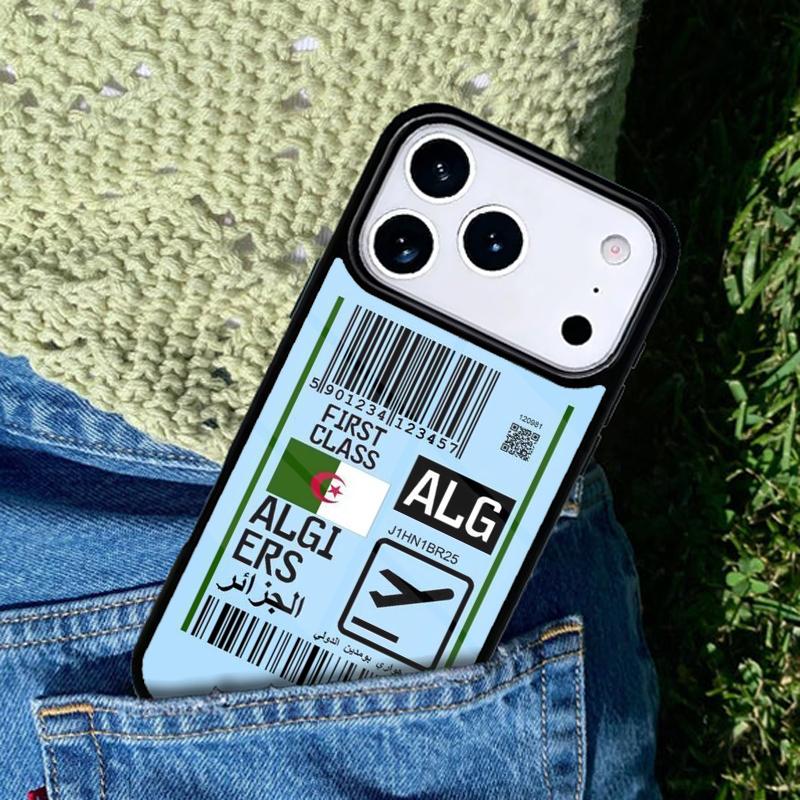 Algerian Algeria Passport Bumper Phone Case Cover for IPhone 11 12 13 14 15 16e 17 Pro Max Coque for IPhone 17 Air