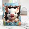 3D Effect CAT Dog Bear Animals Coffee Mug Wrap, 11oz Sublimation Ceramic Tea Cup,Beer Mugs,Milk Cups Surprised Gift For KIDS