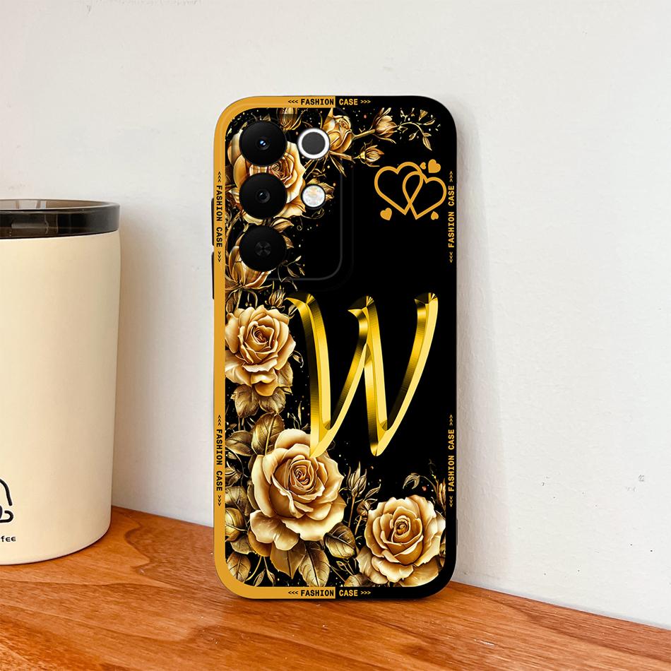 Чехол для телефона Realme C85 Pro Цветы Имя Буквы Мягкий Жидкий Силикон Чехол с Полной Защитой Для Realme C 85 Ударопрочный Корпус