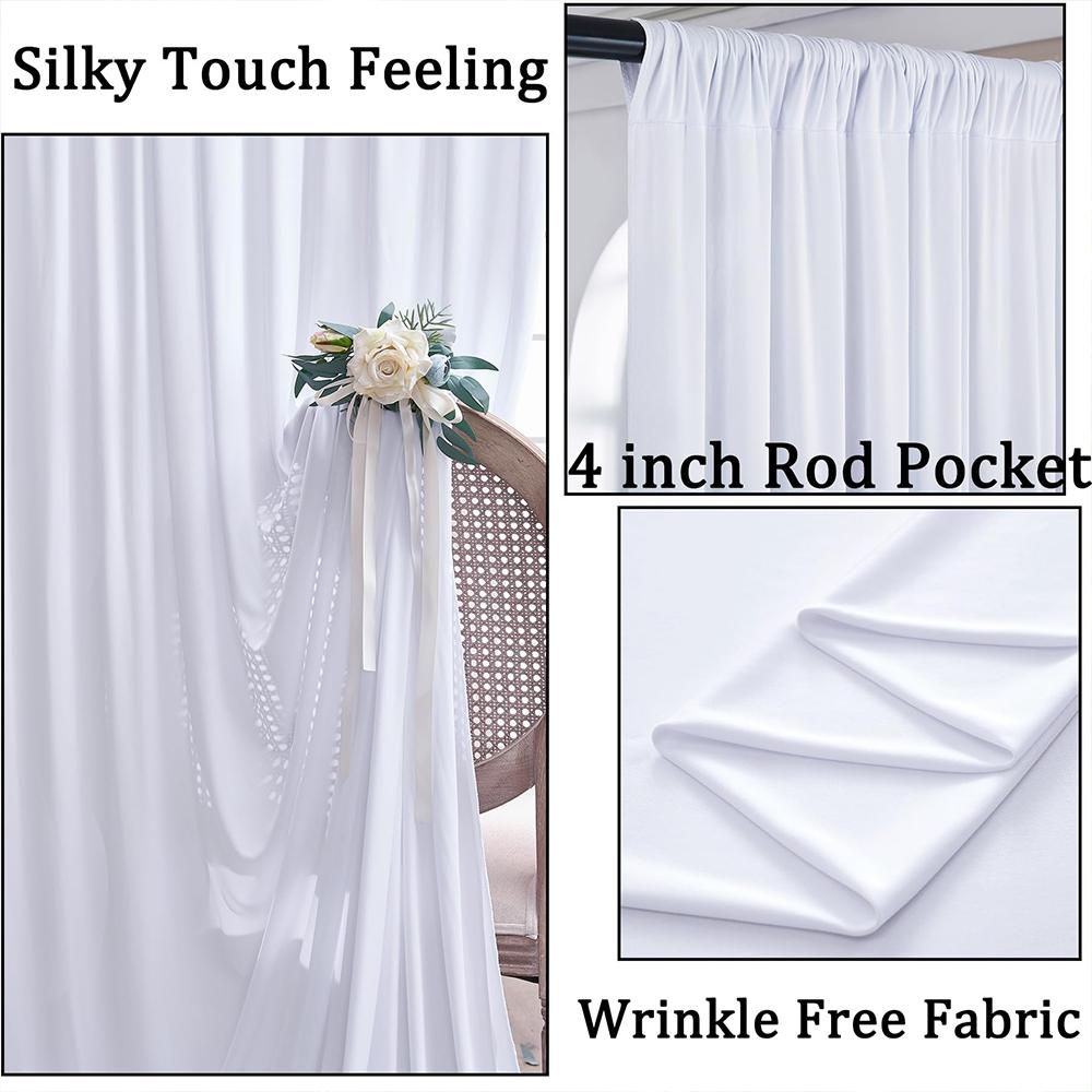 Backdrop Curtain Drapes Wrinkle-Free Polyester Fabric for Birthday Baby Shower Parties Photo Photography Wedding Decoration